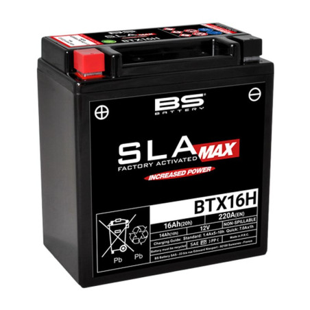 BS 2022/02 akumuliatorius BTX16H (FA) MAX (YTX16H) 12V 14AH 150X87X161 užpildytas (220A) 