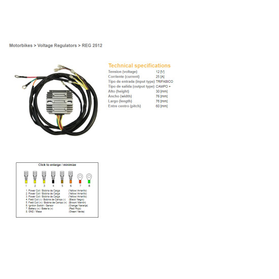 DZE voltage regulator (current rectifier) ​​BMW R60/75/65/80/90/100, MOTO GUZZI 650/750/850/1000 '75-'95 (12321244409, 1231124