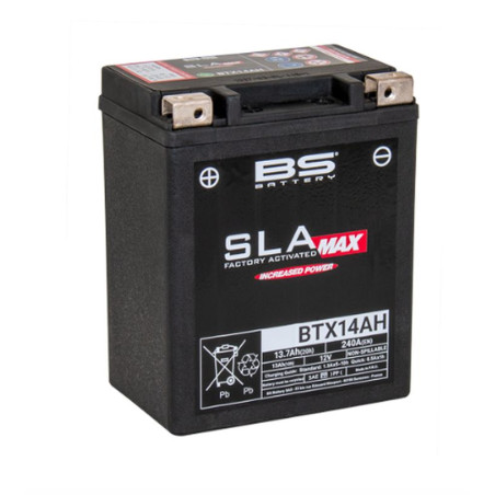 BS akumuliatorius BTX14AH MAX (FA) (YTX14AH-BS) 12V 13AH 134X89X166 užpildytas (padidinta startinė srovė) (240A) 