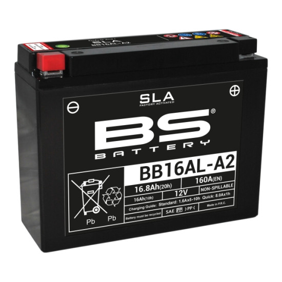 BS battery BB16AL-A2 (FA) (YB16ALA2) 12V 16AH 205X71X164 filled (160A)