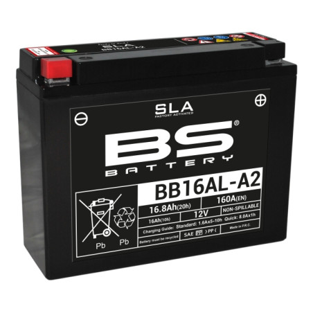 BS akumuliatorius BB16AL-A2 (FA) (YB16ALA2) 12V 16AH 205X71X164 užpildytas (160A) 