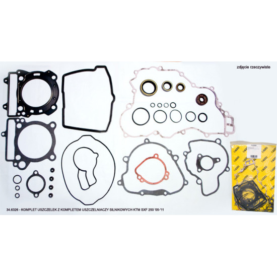 PROX TARPIKLIŲ RINKINYS SU VARIKLIO SANDARIKLIU KTM SXF 250 '05-'12, EXCF 250 07-13