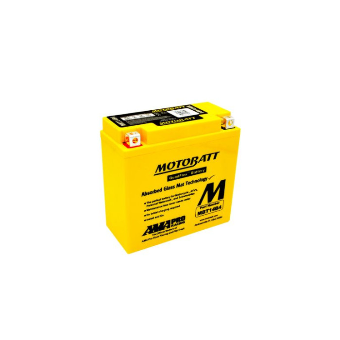 MOTOBATT akumuliatorius QUADFLEX MBT14B4 (YT14BBS,YT14B4) 12V 13AH 150X70X145 užpildytas (175A) (6)
