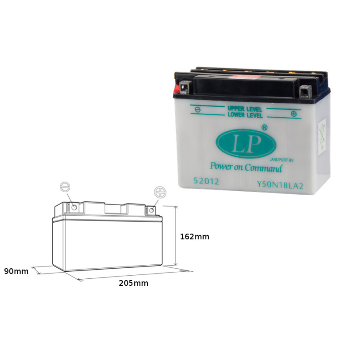 LANDPORT battery Y50-N18L-A2 12V 20AH 206X91X164 without electrolyte filler (G50N18LA2) (5)