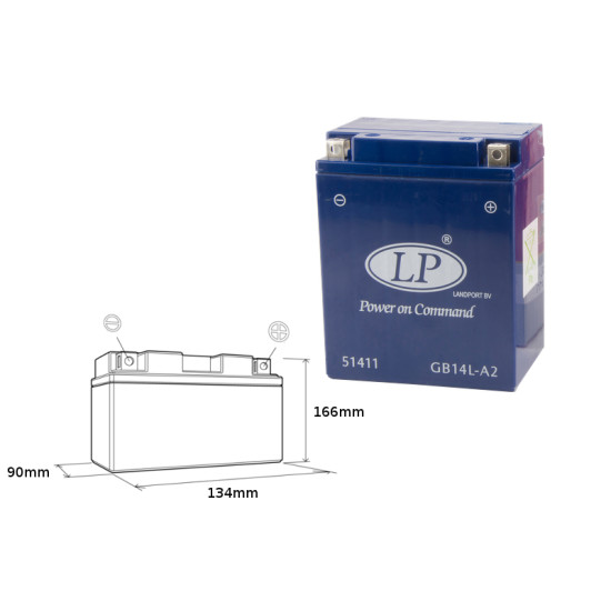 LANDPORT gel battery GB14L-A2 12V 14AH 135X91X167 filled