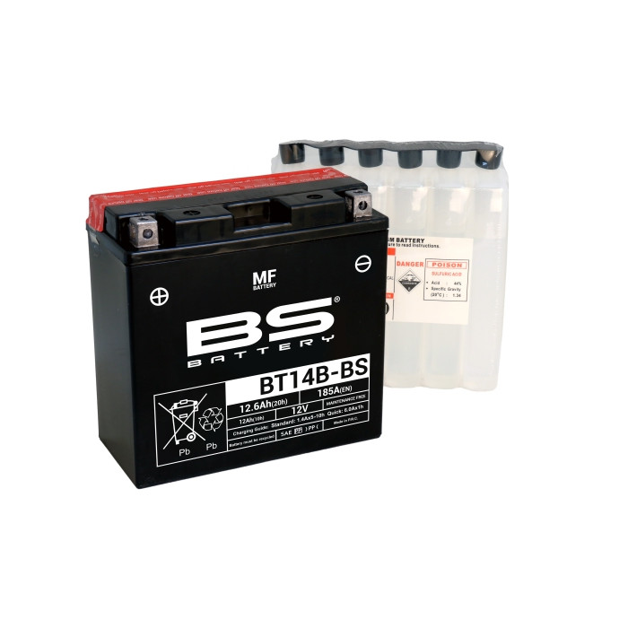 BS battery BT14B-BS (YT14B-BS) 12V 12AH 150X69X145 Electrolyte filling separately (210A) UE2019/1148