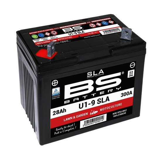 BS 2022/08 battery SLA - U1-9 (FA) 12V 28AH 195X125X176 filled (300A) - for lawnmower