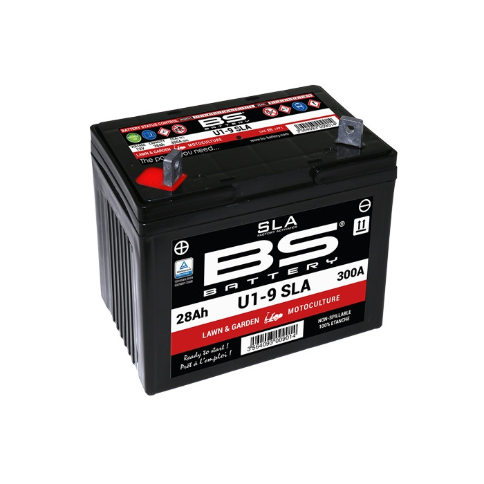 BS 2022/08 battery SLA - U1-9 (FA) 12V 28AH 195X125X176 filled (300A) - for lawnmower