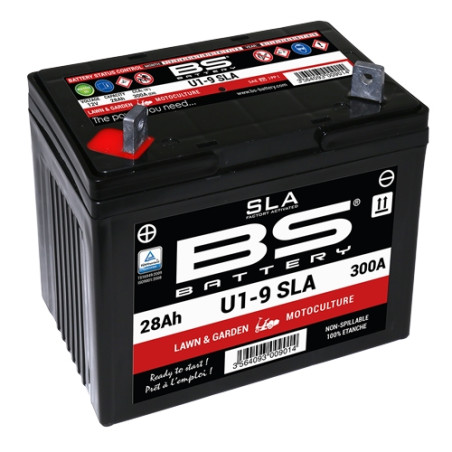 BS 2022/08 battery SLA - U1-9 (FA) 12V 28AH 195X125X176 filled (300A) - for lawnmower