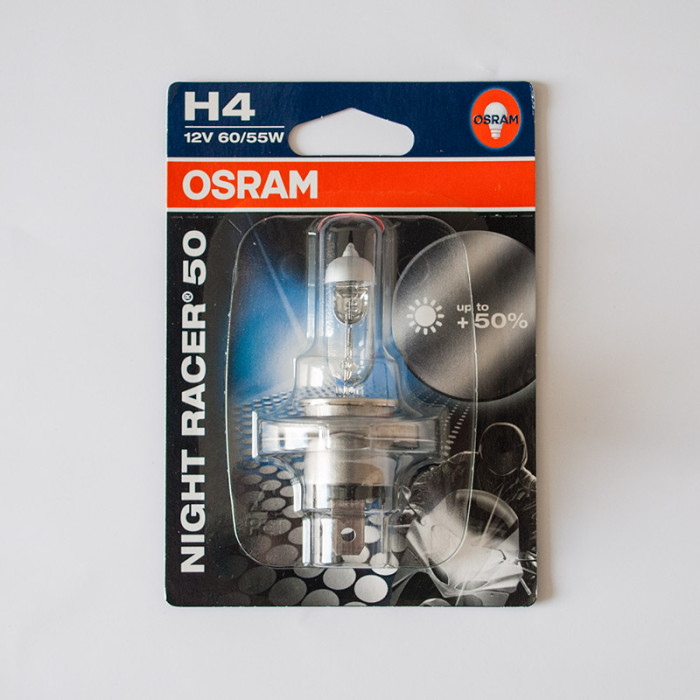 OSRAM bulb H4 60/55W 12V P43T NIGHT RACER (+50% )