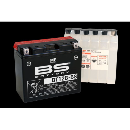 BS battery BT12B-BS (YT12B-BS) (YT12B-4) 12V 10AH 151X70X130 Electrolyte filling separately (175A) UE2019/1148
