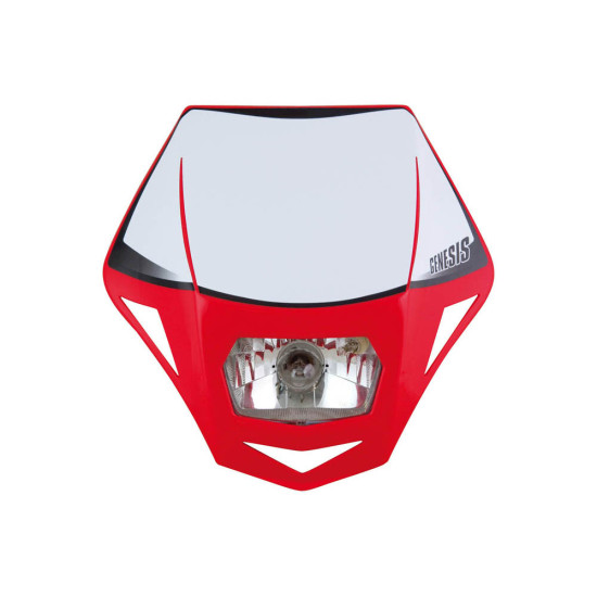 RACETECH front lamp GENESIS HUSQVARNA color red (12V/35W) -