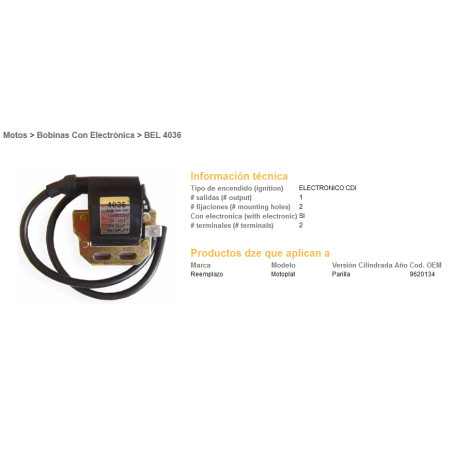 DZE ignition coil (reel) MOTOPLAT