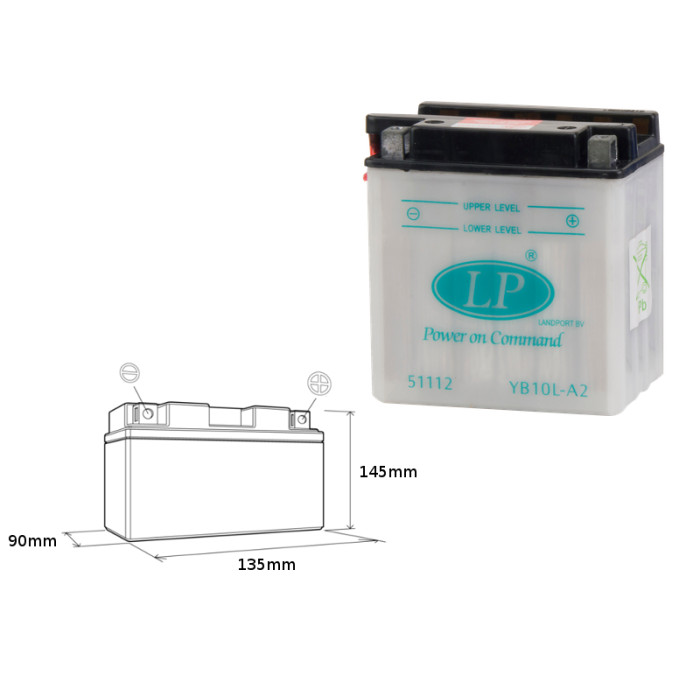LANDPORT battery YB10L-A2 12V 11AH 136X91X146 without electrolyte filler (5)