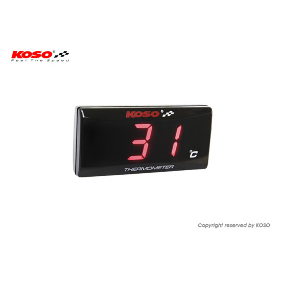 KOSO waterproof thermometer engine SUPER SLIM color display red (EL)