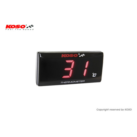 KOSO waterproof thermometer engine SUPER SLIM color display red (EL)