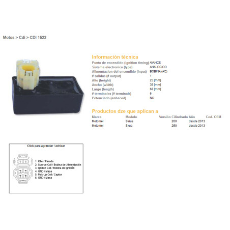 DZE CDI (ignition module) CDI MOTOMET SIRIUS 200/250 13