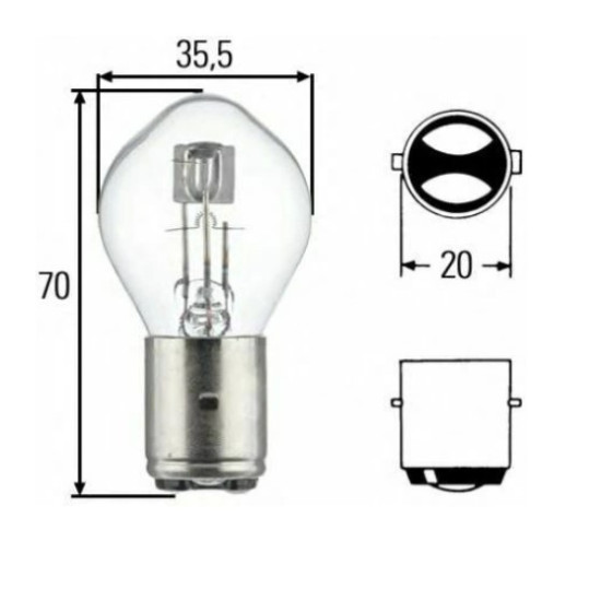 HELLA bulb S2 45/40W 12V BA20D