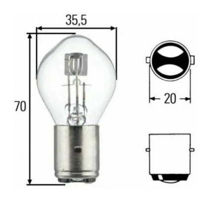HELLA bulb S2 45/40W 12V BA20D
