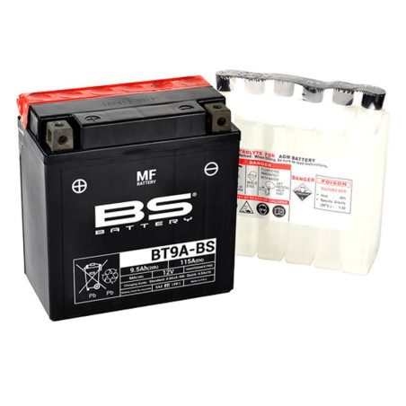 BS 2022/02 battery BT9A-BS (YT9A-BS) 12V 9AH 135X75X139 Electrolyte filling separately (115A) UE2019/1148