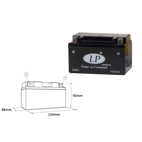 LANDPORT battery YTZ10-S 12V 8.6AH 150X86X95 filled (6)