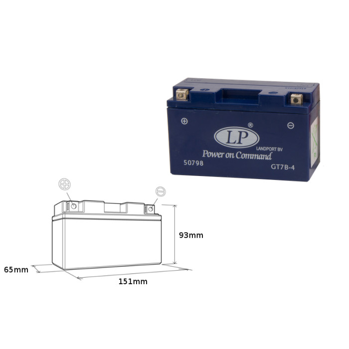 LANDPORT gel battery GT7B-4 12V 6.5AH 148X64X90 filled