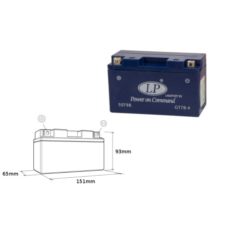 LANDPORT gel battery GT7B-4 12V 6.5AH 148X64X90 filled