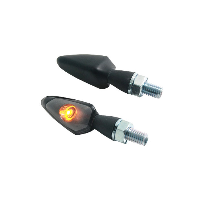 FAR turn signal set (2 pieces,,) color black, tinted glass, with homologation