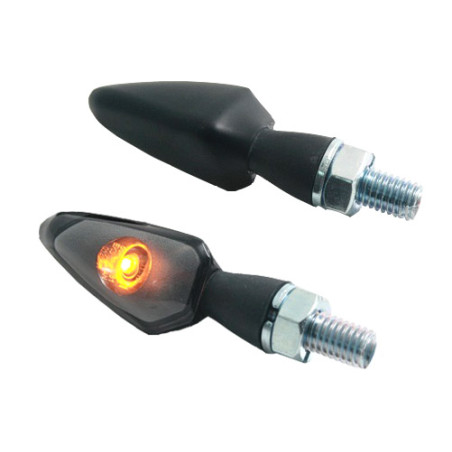 FAR turn signal set (2 pieces,,) color black, tinted glass, with homologation
