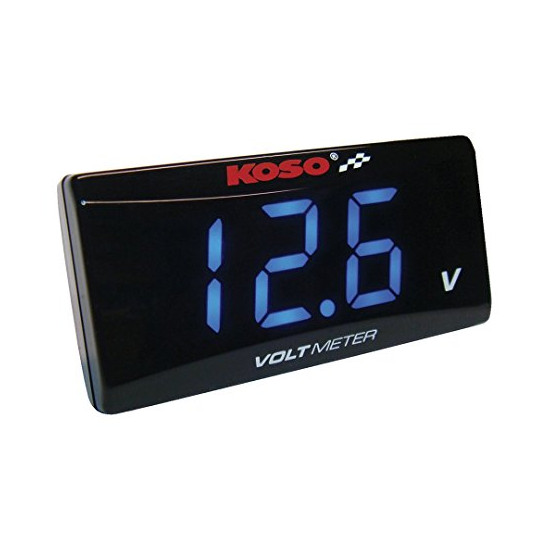KOSO waterproof voltmeter model SUPER SLIM (blue display backlight) (EL)