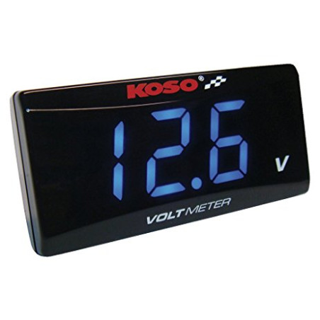 KOSO atsparus vandeniui voltmetras modelis SUPER SLIM (mėlynas ekrano apšvietimas) (EL)
