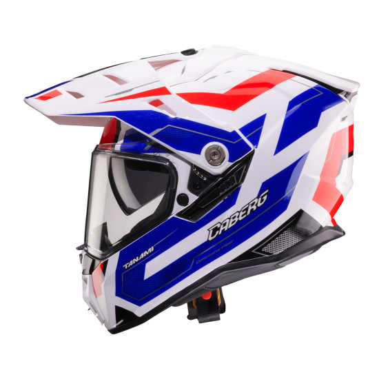 CABERG 2026 BEKELĖS / TRAIL / NUOTYKIŲ ŠALMAS DUOSPORT (DVIGUBA) TANAMI RANGER SPALVA BALTA / RAUDONA / MĖLYNA DYDIS S