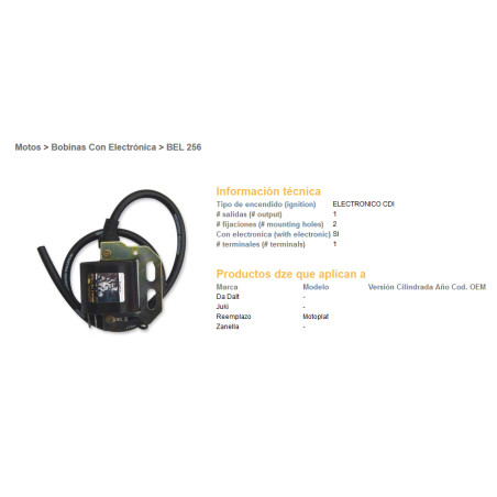 DZE ignition coil (reel) MOTOPLAT