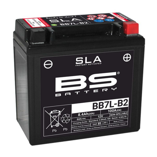 BS 2022/02 battery BB7L-B2 (FA) (YB7-B2) 12V 8AH 135X75X133 filled (100A) (6)