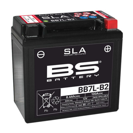 BS 2022/02 battery BB7L-B2 (FA) (YB7-B2) 12V 8AH 135X75X133 filled (100A) (6)