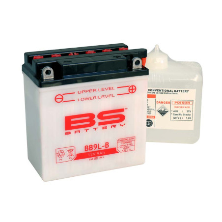 BS akumuliatorius BB9L-B (YB9L-B) (12N9-3B) 12V 9AH 135X75X139 Elektrolitų užpildas atskirai (115A) (6) UE2019/1148