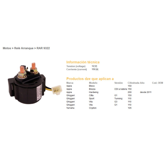 DZE starter relay universal (150A) round