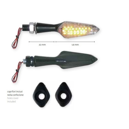FAR turn signal LED (aluminum) (2 units) color black