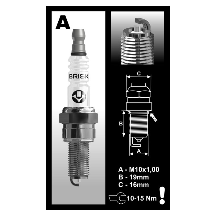 BRISK SILVER RACING spark plug AR10S (CR9E), (CR9EIX)