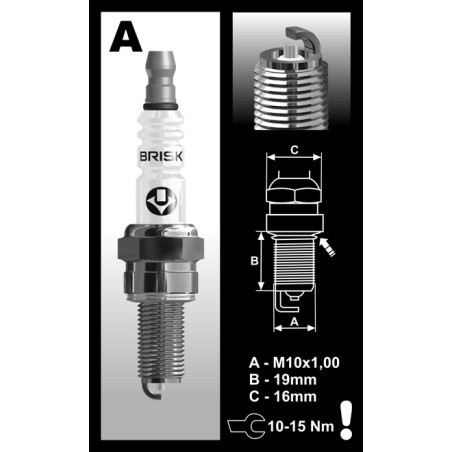 BRISK SILVER RACING spark plug AR10S (CR9E), (CR9EIX)