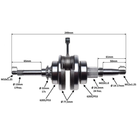 copy of Yamaha WR, MT, YZF-R, Beta RR, Husqvarna SM, TE crankshaft