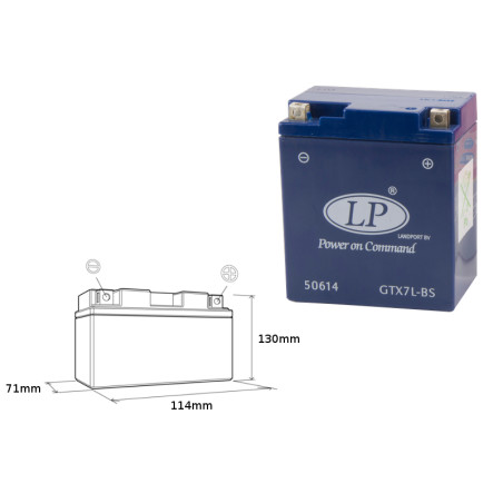 LANDPORT battery gel GTX7-3 12V 6AH 114X71X131 filled - replaced GTX7LBS L
