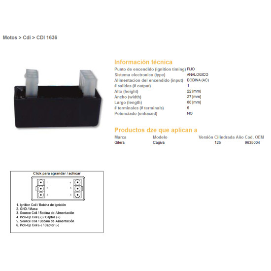 DZE CDI (ignition module) CDI CAGIVA 125 (9635004)