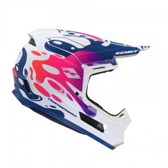 KENNY RACING HELMET CROSS / ENDURO MODEL PERFORMANCE ERT GRAPHIC FLUID COLOR WHITE / BLUE / PINK SIZE XL ( 61 - 62 CM )