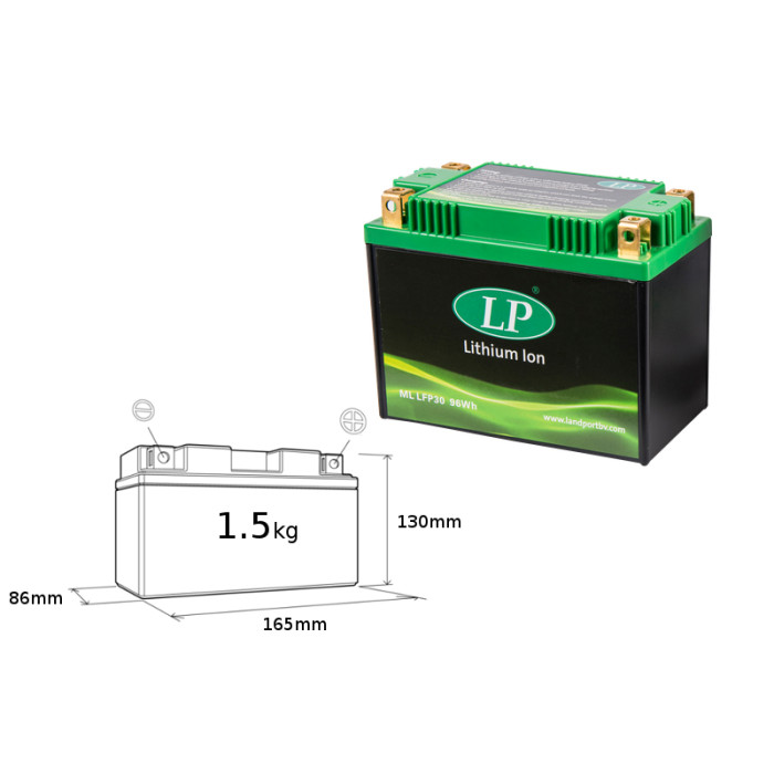 LANDPORT lithium-ion battery LIFEPO4 LFP30 (165X86X130) (96 WH) (weight 1500G) (6)