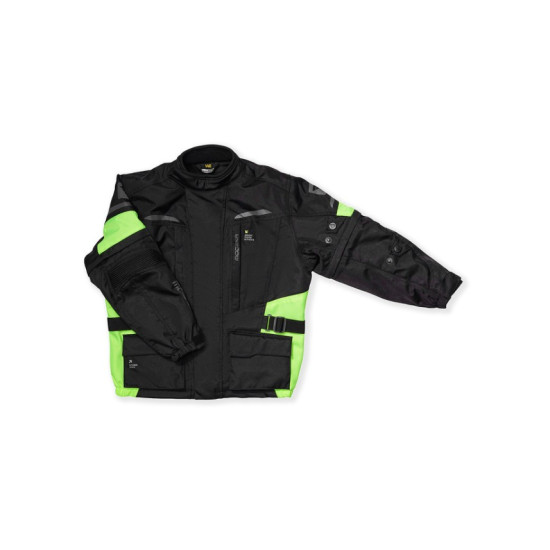 MODEKA KURTKA TEKSTYLNA DŁUGA TAREX II KIDS (DZIĘCIĘCA / JUNIOR) KOLOR CZARNY / NEONOWY (ZIELONY FLUO) ROZMIAR 164