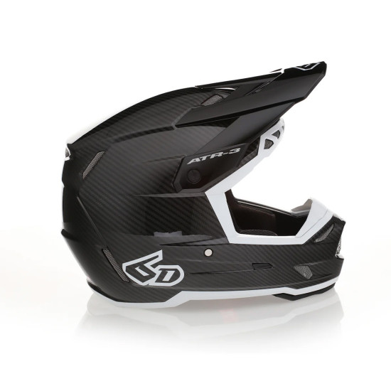 6D HELMETS KASK CROSS / ENDURO MODEL ATR-3 SOLID GLOSS BLACK WHITE FIM (FRHPhe-02) KOLOR CZARNY ROZMIAR XS