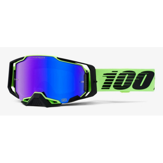 100 PERCENT ARMEGA URUMA GOGGLES - MIRROR BLUE LENS - COLOR GREEN / BLACK BLUE MIRROR LENS