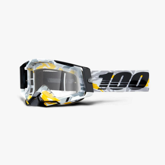 100 PROCENTŲ IŠPARDAVIMAS RACECRAFT 2 KORB AKINIAI - SKAIDRŪS LĘŠIAI - BALTA / PILKA / JUODA / GELTONA SU SKAIDRIAIS LĘŠ