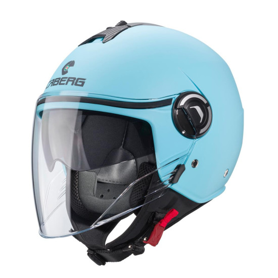 CABERG JET ATVIRAS ŠALMAS SU SKYDELIU, MODELIS RIVIERA V4X, VIENOS SPALVOS, ŠVIESIAI MĖLYNAS, MATINIS, DYDIS XL